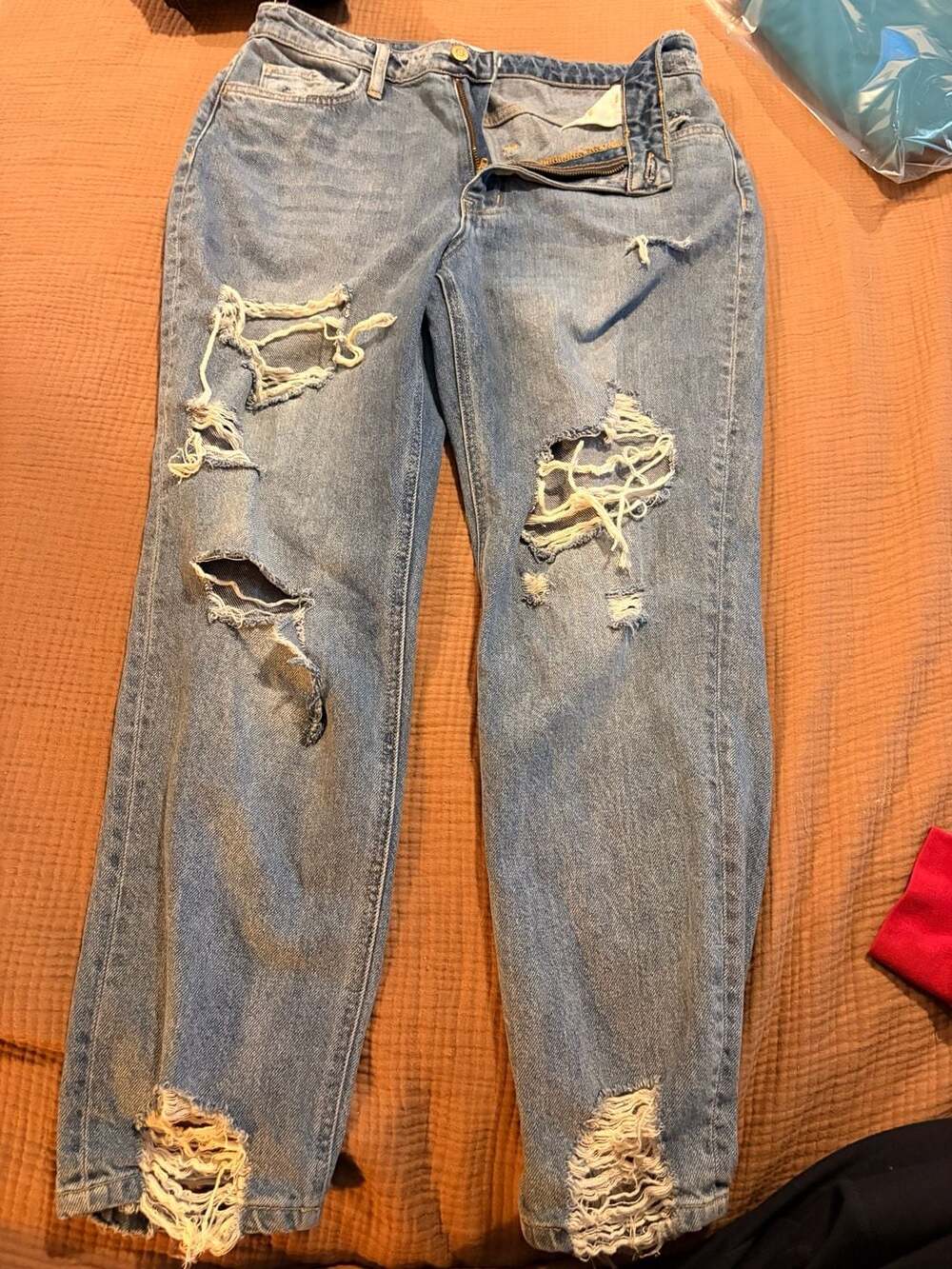 Flying Monkey F4144 Distressed Mid-Rise Straight Leg Jeans Size 30